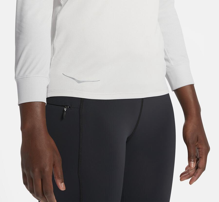 Hoka One One Top Kadın Beyaz - Performance 3/4 Sleeve - TI4021695